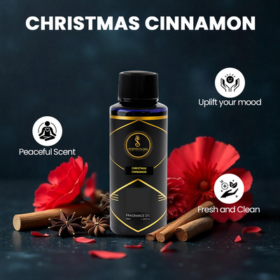 CHRISTMAS CINNAMON - Aroma Oil for Scent Diffusers Aromatherapy 50ml | A Vibrant Blend of Spicy, Floral, and Woody Notes | Aroma Oil for a Refreshing Atmosphere