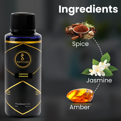 CHRISTMAS CINNAMON - Aroma Oil for Scent Diffusers Aromatherapy 50ml | A Vibrant Blend of Spicy, Floral, and Woody Notes | Aroma Oil for a Refreshing Atmosphere