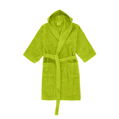 BYFT Daffodil (Green) 6 Year Kids Hooded Bathrobe (108x104 Cm) Terry Cotton - 400 Gsm 