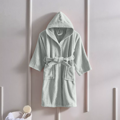 BYFT Daffodil (Grey) 6 Years Kids Hooded Bathrobe (108x104 Cm) Terry Cotton - 400 Gsm