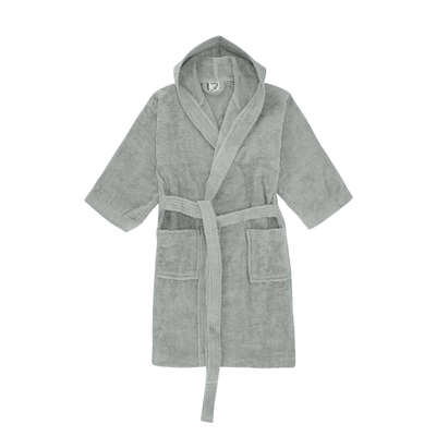 BYFT Daffodil (Grey) 6 Years Kids Hooded Bathrobe (108x104 Cm) Terry Cotton - 400 Gsm