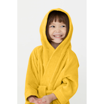 BYFT Daffodil (Yellow) 6 Year Kids Hooded Bathrobe (108x104 Cm) Terry Cotton - 400 Gsm