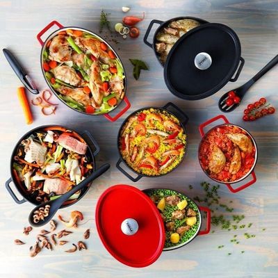 Pyrex Slow Cook 33cm Oval Casserole Gray - Durable, Enamel Finish, Induction Compatible