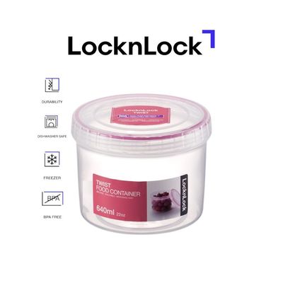 LocknLock Twist Food Container 640ml - BPA-Free, Airtight Seal, Freezer and Dishwasher Safe for Versatile Storage