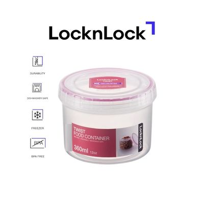 LocknLock Twist Food Container 360ml - BPA-Free, Airtight Seal, Freezer and Dishwasher Safe for Versatile Storage