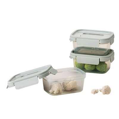 LocknLock Nestopia Set of 3 Airtight Containers (500ml) - Microwave & Freezer Safe, Made in Vietnam