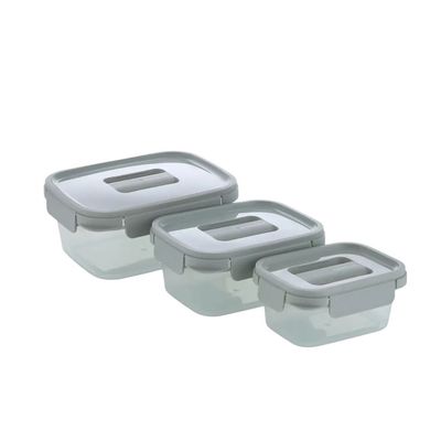 LocknLock Nestopia Set of 3 Airtight Containers (500ml+920ml+1.6L) - Microwave & Freezer Safe, Made in Vietnam