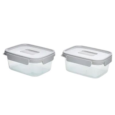 LocknLock Nestopia Set of 2 Airtight Containers (1.6L) - Microwave & Freezer Safe, Made in Vietnam