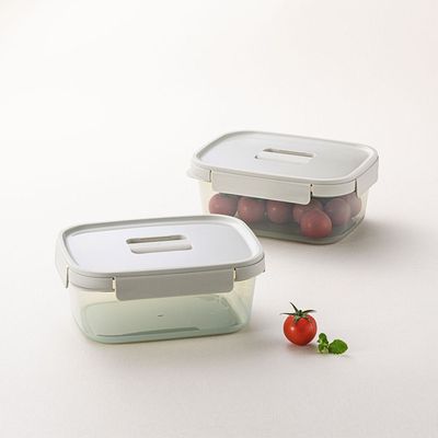 LocknLock Nestopia Set of 2 Airtight Containers (1.6L) - Microwave & Freezer Safe, Made in Vietnam