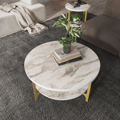 Versy Metal Legs Coffee Table 90 cm | Living Room Table