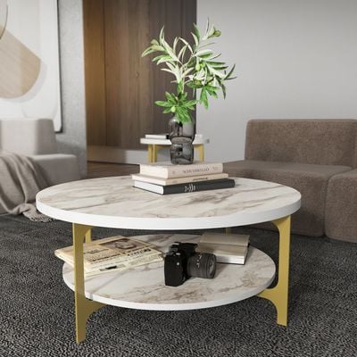 Versy Metal Legs Coffee Table 90 cm | Living Room Table