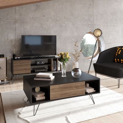 Mistico Coffee Table 120 cm with A Cabinet and Shelves 