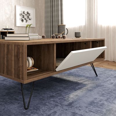 Mistico Coffee Table 120 cm with A Cabinet and Shelves 