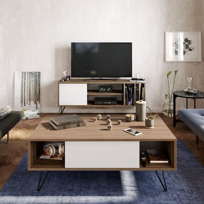 Mistico Coffee Table 120 cm with A Cabinet and Shelves 