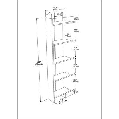 Alice 170 tall Manufactured Wood Corner Bookcase | Bookshelf, Storage Rack