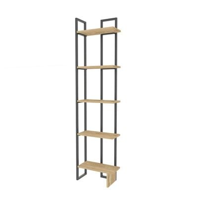 Alice 180 tall Metal Frame Manufactured Wood Corner Bookcase | Bookshelf, Storage Rack