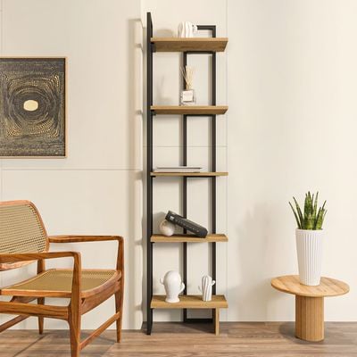 Alice 180 tall Metal Frame Manufactured Wood Corner Bookcase | Bookshelf, Storage Rack