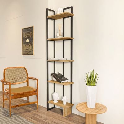 Alice 180 tall Metal Frame Manufactured Wood Corner Bookcase | Bookshelf, Storage Rack