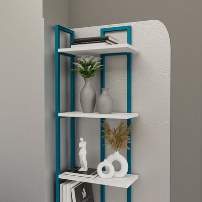 Alice 180 tall Metal Frame Manufactured Wood Corner Bookcase | Bookshelf, Storage Rack