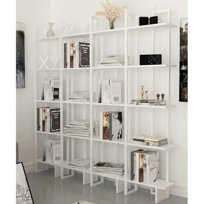 Alice 180 tall Metal Frame Manufactured Wood Corner Bookcase | Bookshelf, Storage Rack