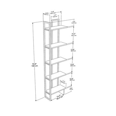 Alice 180 tall Metal Frame Manufactured Wood Corner Bookcase | Bookshelf, Storage Rack