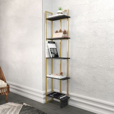 Alice 180 tall Metal Frame Manufactured Wood Corner Bookcase | Bookshelf, Storage Rack