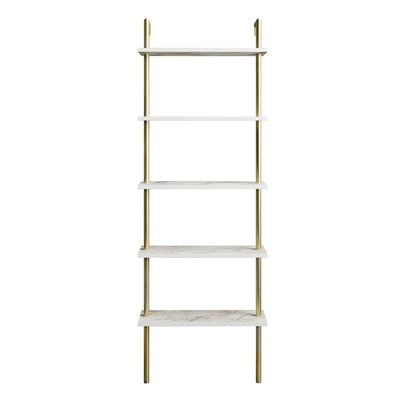 Paula 174 cm tall Metal Frame Manufactured Wood Accent Ladder Bookcase | Bookshelf, Storage Rack