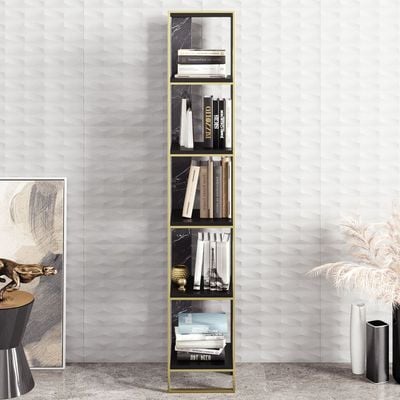 Polka 178.5 tall Metal Frame Manufactured Wood Bookcase | Bookshelf, Storage Rack