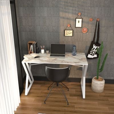 Gyza Computer Desk with Crossbar Metal Frame 120 cm | Work Table