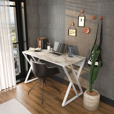 Gyza Computer Desk with Crossbar Metal Frame 120 cm | Work Table