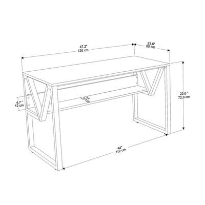 Lona Computer Desk with a Metal Frame 120 cm | Work Table