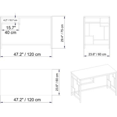 Victory Computer Desk with a Metal Frame 120 cm | Work Table