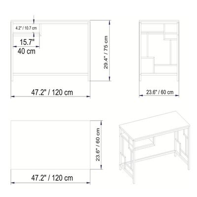 Victory Computer Desk with a Metal Frame 120 cm | Work Table