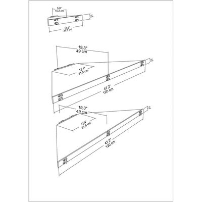 Mensi 120 cm Floating Corner TV Unit for TVs up to 55"