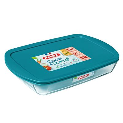 Pyrex Cook&Store 4.5L Rectangular Roaster with Lid for Versatile Cooking and Storing