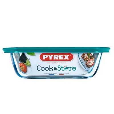 Pyrex Cook&Store 350ml Squared Roaster with Lid for Versatile Cooking and Storing