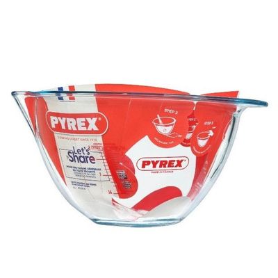 Pyrex 4.2L Glass Expert Mixing Bowl - Large Capacity, Heat-Resistant, with Measurement Markings