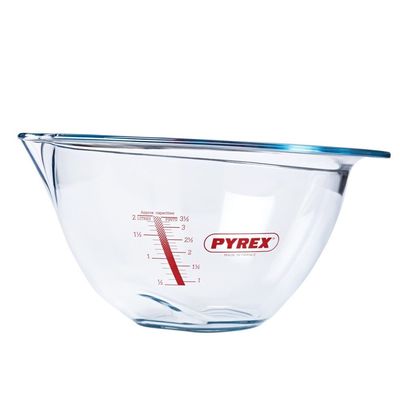 Pyrex 4.2L Glass Expert Mixing Bowl - Large Capacity, Heat-Resistant, with Measurement Markings