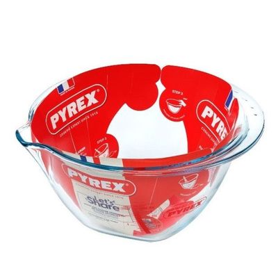 Pyrex 4.2L Glass Expert Mixing Bowl - Large Capacity, Heat-Resistant, with Measurement Markings