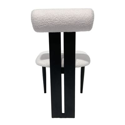 Maple Home Dining Chair Boucle Fabric Armless Backrest Head-pad Metal Legs Lamb Wool Padded Seat Living Kitchen Office Lounge Restaurants Furniture Maple Home Dining Chair Boucle Fabric Armless Backrest Head-pad Metal Legs Lamb Wool Padded Seat Living Kitchen Office Lounge Restaurants Furniture