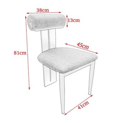 Maple Home Dining Chair Boucle Fabric Armless Backrest Head-pad Metal Legs Lamb Wool Padded Seat Living Kitchen Office Lounge Restaurants Furniture