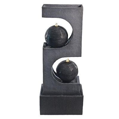 Yatai Modern Art-Inspired Design Water Fountain, Polyresin & Fiberglass Cascading Waterfall Fountain, Tabletop Fountain with LED Light, Indoor/Outdoor Freestanding Fountains for Garden, Home & Event
