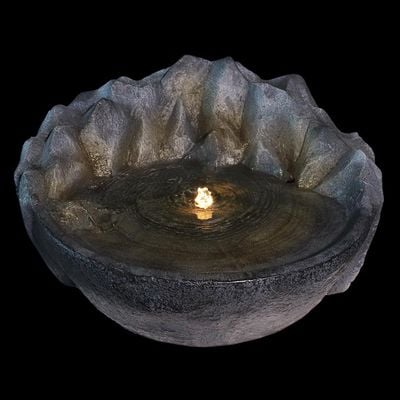 Yatai Electric Water Fountain, Handcrafted Polyresin & Fiberglass Cascading Freestanding Fountains, Realistic Rock Design Fountain with LED Light, Ideal for Relaxation, Meditation, Event & Home Decor