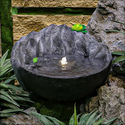 Yatai Electric Water Fountain, Handcrafted Polyresin & Fiberglass Cascading Freestanding Fountains, Realistic Rock Design Fountain with LED Light, Ideal for Relaxation, Meditation, Event & Home Decor