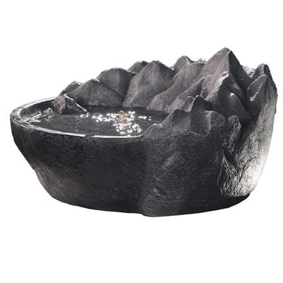 Yatai Electric Water Fountain, Handcrafted Polyresin & Fiberglass Cascading Freestanding Fountains, Realistic Rock Design Fountain with LED Light, Ideal for Relaxation, Meditation, Event & Home Decor