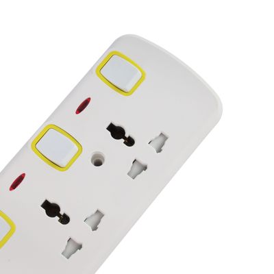 Olsenmark 3-way Extension Socket with Individual Switches- OMES1863D/ 2 Way USB Ports, with PP Fire Proof Housing and Copper Parts, Child Safety Shutter/ 3-meter Cord, Ideal for Home, Office, etc. to Connect Chargers, Laptops, Lamp and Other Electrical Devices and Appliances/ White, 2-Year Warranty