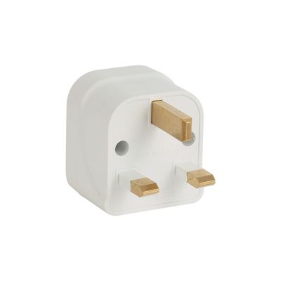 Olsenmark UK Pin to Universal Adaptor Plug- OMES1887/ PP Housing, Copper Parts and Pin, Global Compatibility/ Compact and Portable Design/ Perfect for Travelling/ White