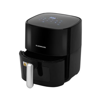Air Fryer Oil Free Fryer with Cool Touch Handle, non stick frying pot and tray, easy to read and adjustable display 6 L 1500 W OMAF2254J Black/White