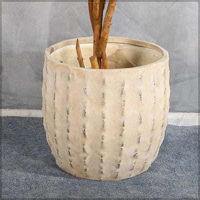 Yatai Plant Pot, Elegant Rustic Dot Detailing Concrete Planter Pot with Drainage Hole, Lightweight & Weather-Resistant Boho Decor Garden Pot for Faux & Real Plants, Home Office Decor (43.5X43.5)