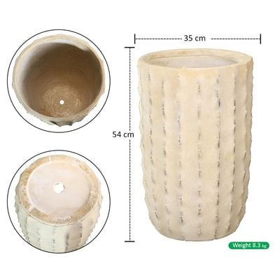 Yatai Plant Pot, Tall Textured Finish Concrete Planter Pot with Drainage Hole, Lightweight & Weather-Resistant Plant Vase, Indoor & Outdoor Flower Pot, Garden Pot for Home Event Patio Decor (34.5X54)